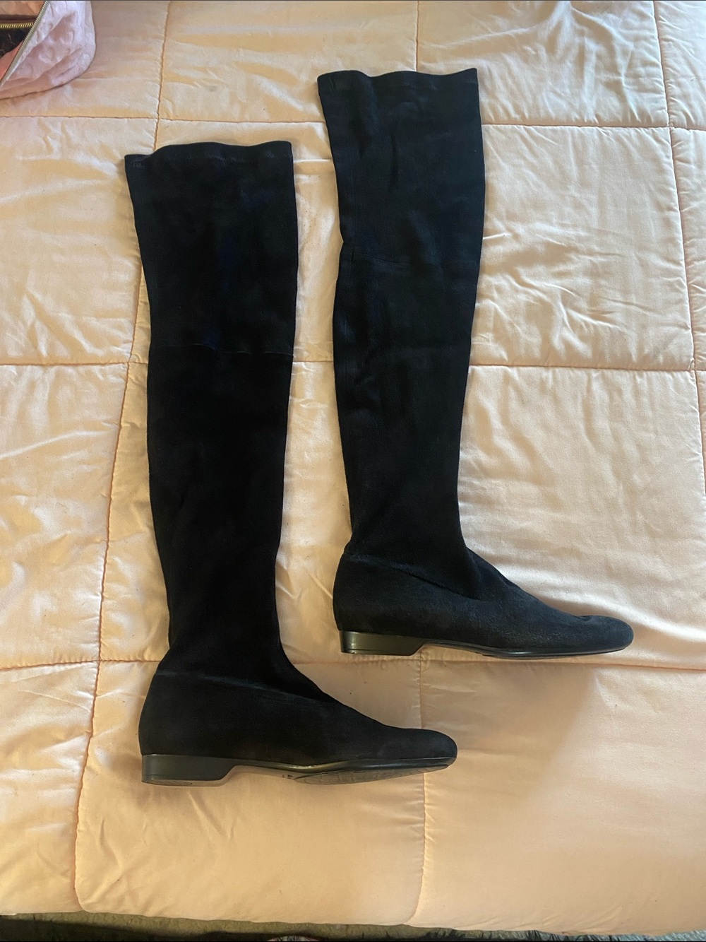 Robert Clergerie Black Suede Over-the-Knee Boots